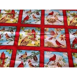 1 yd-Cardinals/Birds 4 Seasons 5in Panel Rosalind Solomon Elizabeth's Studio